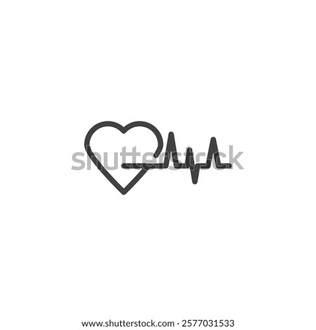 Heart beat line icon. linear style sign for mobile concept and web design. Heart pulse outline vector icon. Health care symbol, logo illustration. Vector graphics