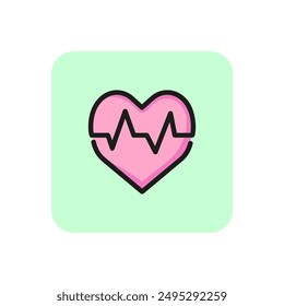 Heart beat line icon. Heart shape, cardiograph, cardiogram. Health care concept. Can be used for topics like heart checkup, disease prevention, medical examination