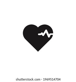 Heart beat line icon vector on a white background