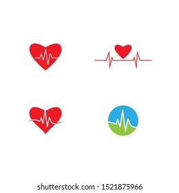 heart beat line logo vector ilustration