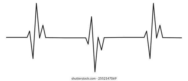 Línea de latidos cardíacos, ícono de Vector de rastro de pulso.