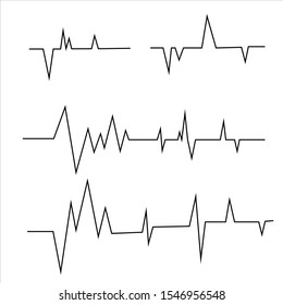 Heart beat line. Simple collection of cardiogram related line icons. Thin line vector set of signs for infographic, logo, app development and website design. Vector illustration.	