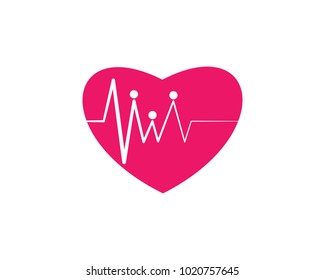 heart beat line vector