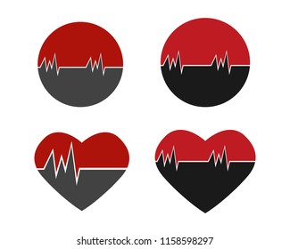 heart beat line vector
