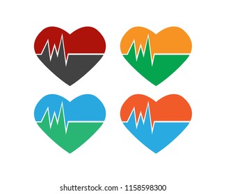 heart beat line vector
