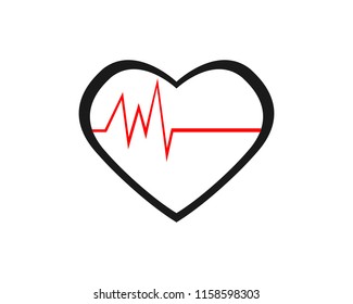 heart beat line vector
