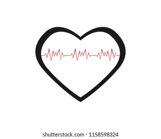 heart beat line vector
