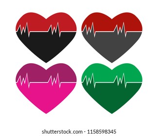 heart beat line vector
