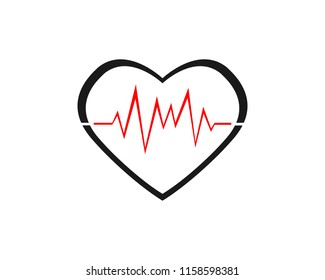 heart beat line vector
