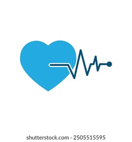 heart beat line vector illustration