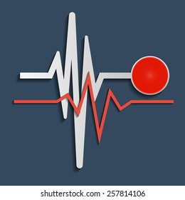 Heart beat line. Vector illustration