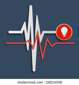 Heart beat line. Vector illustration