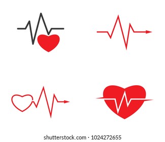 heart beat line vector ilustration