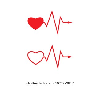 heart beat line vector ilustration