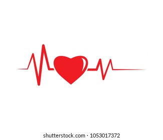 heart beat line vector ilustration