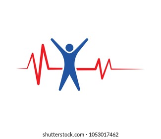 heart beat line vector ilustration