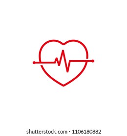 Heart beat logo icon isolated on white background