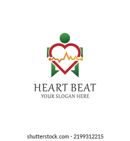 Heart beat logo icon vector image