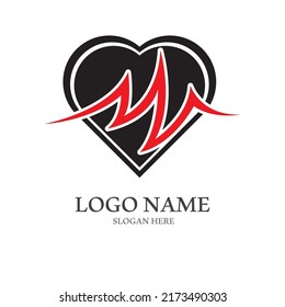 Heart beat logo or pulse line logo for medical medicine with modern illustration concept.