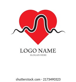 Heart beat logo or pulse line logo for medical medicine with modern illustration concept.