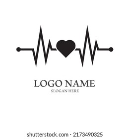 Heart beat logo or pulse line logo for medical medicine with modern illustration concept.