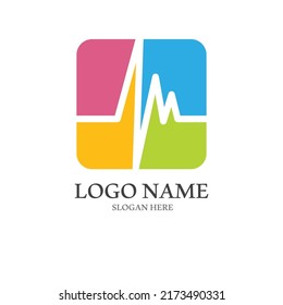 Heart beat logo or pulse line logo for medical medicine with modern illustration concept.