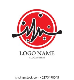 Herzschlag Logo oder Pulslinie Logo für die Medizin mit modernem Illustrationskonzept.