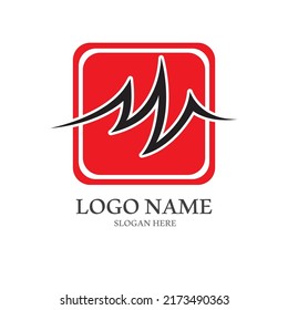 Heart beat logo or pulse line logo for medical medicine with modern illustration concept.