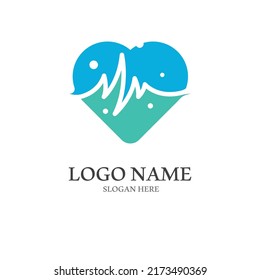 Heart beat logo or pulse line logo for medical medicine with modern illustration concept.
