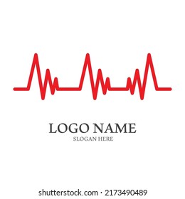 Heart beat logo or pulse line logo for medical medicine with modern illustration concept.