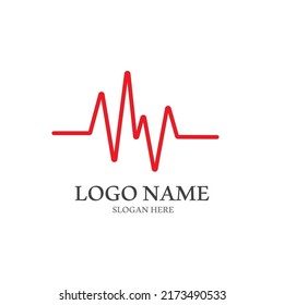 Heart beat logo or pulse line logo for medical medicine with modern illustration concept.