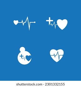 Heart beat logo or pulse line logo for medical medicine with modern vector illustration concept