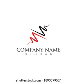 Logo de latido cardíaco y vector de símbolo