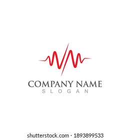 Logo de latido cardíaco y vector de símbolo