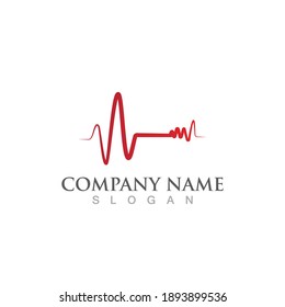 Heart beat logo and symbol vector