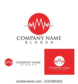 Heart beat  logo and symbol vector