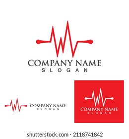 Heart beat  logo and symbol vector