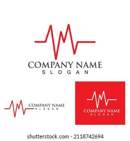 Logo de latido cardíaco y vector de símbolo