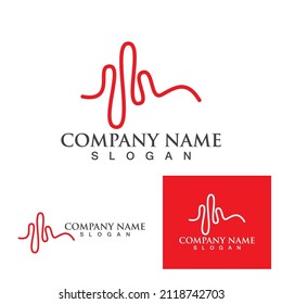 Herzschlag-Logo und Symbol, Vektorgrafik