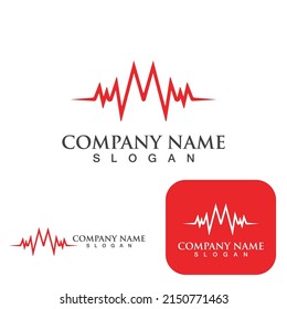 Heart beat logo and symbol vector 