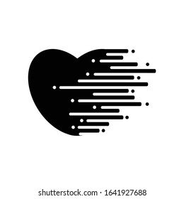 Heart Beat Logo. Valentines Day Vector. Black.