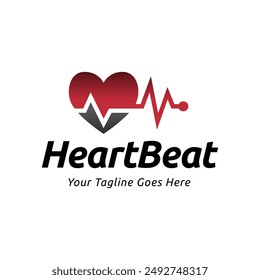 Heart beat logo vector, ECG Logo vector illustration.