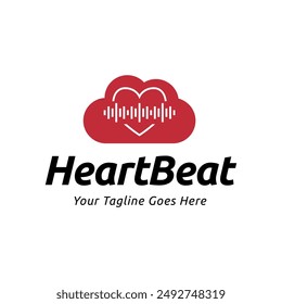 Vector con logotipo de latido cardíaco, Ilustración vectorial con logotipo de ECG.