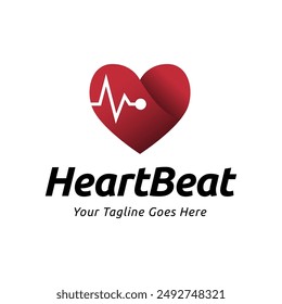 Heart beat logo vector, ECG Logo vector illustration.