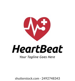 Heart beat logo vector, ECG Logo vector illustration.