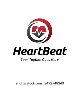 Heart beat logo vector, ECG Logo vector illustration.