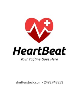 Heart beat logo vector, ECG Logo vector illustration.