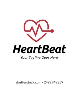 Heart beat logo vector, ECG Logo vector illustration.