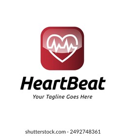 Heart beat logo vector, ECG Logo vector illustration.