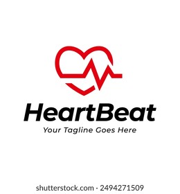 Heart beat logo vector, ECG Logo vector illustration.